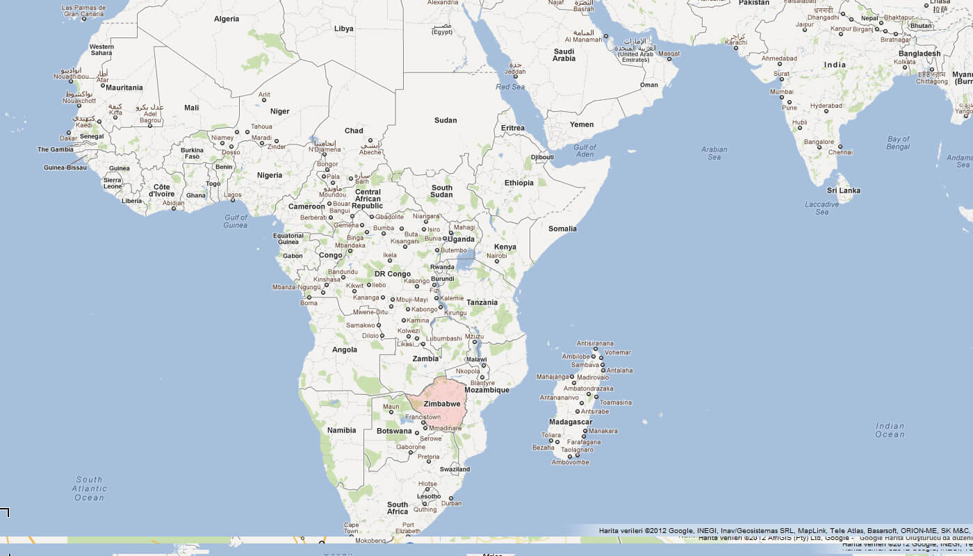 map of zimbabwe africa